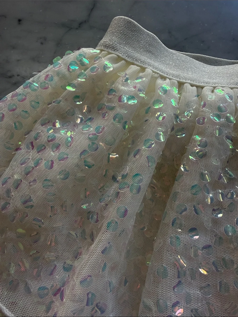 H&M Cream Iridescent Layered Tulle Skirt size 5t